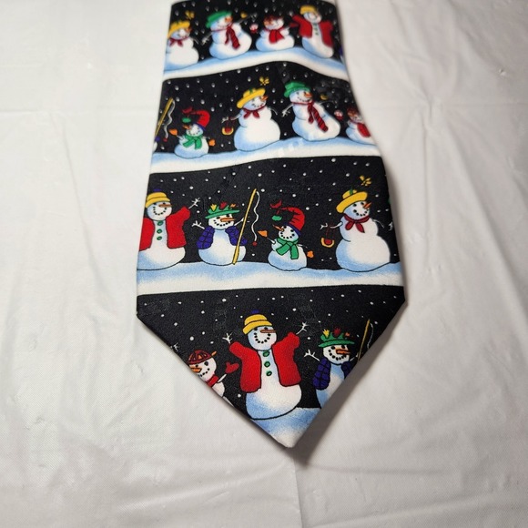 Other - Hallmark‎ Snowman Necktie All Over Holiday Black / Multicolored
